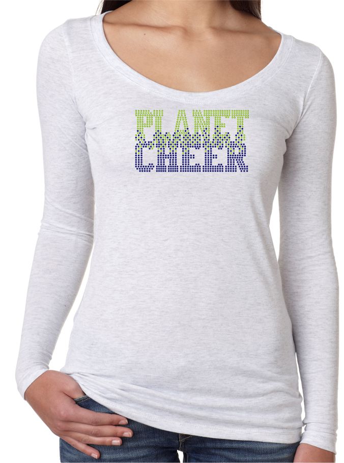 Planet Cheer Ladies' Bleeding Long-Sleeve Scoop Neck - Monograms by K & K