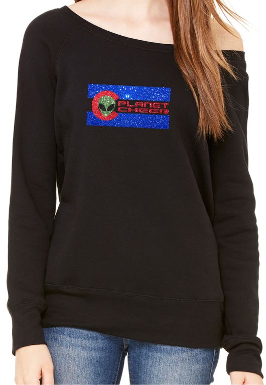 Planet Cheer Ladies' CO Wide-Neck Fleece Sweatshirt - Monograms by K & K