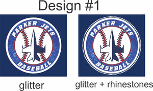 Parker Jets Moisture-Wicking Tee-Glitter & Rhinestone Designs - Monograms by K & K