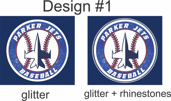 Parker Jets Moisture-Wicking Tee-Glitter & Rhinestone Designs - Monograms by K & K