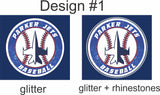 Parker Jets Long-Sleeve Tee-Glitter & Rhinestone Designs - Monograms by K & K