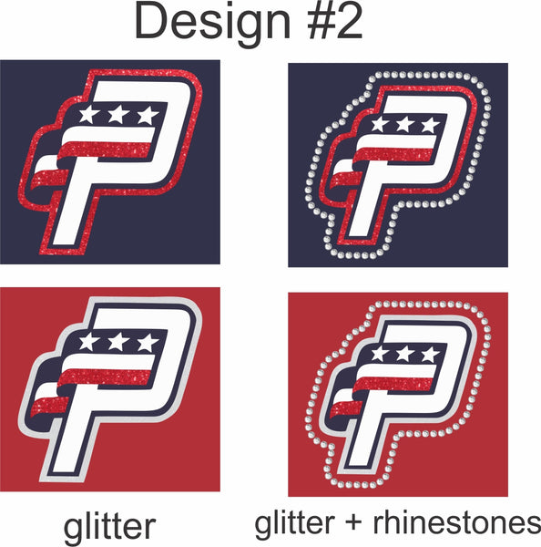 Parker Jets Moisture-Wicking Tee-Glitter & Rhinestone Designs - Monograms by K & K