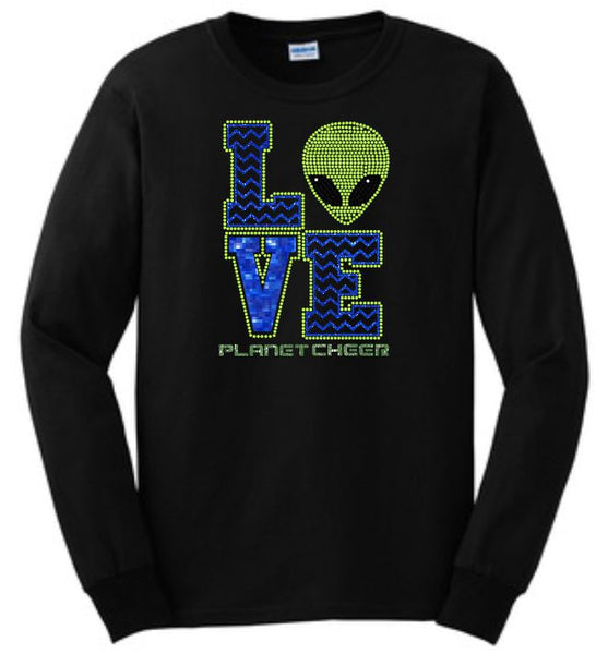 Planet Cheer Long-Sleeve T-Shirt Adult Love - Monograms by K & K
