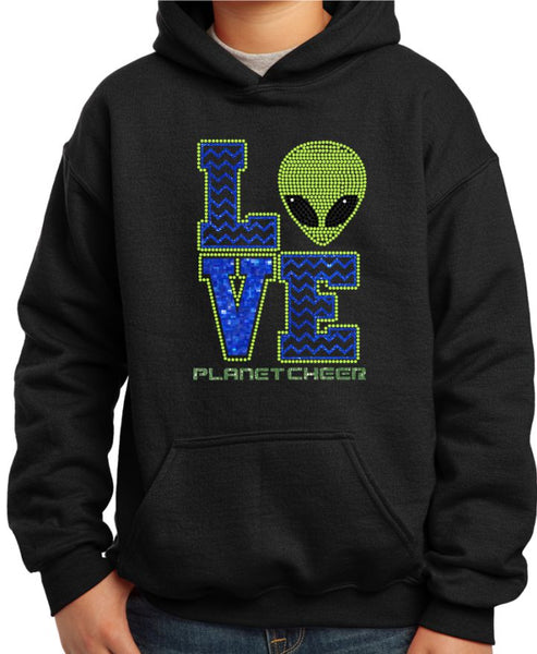 Planet Cheer Youth Love Hoodie - Monograms by K & K