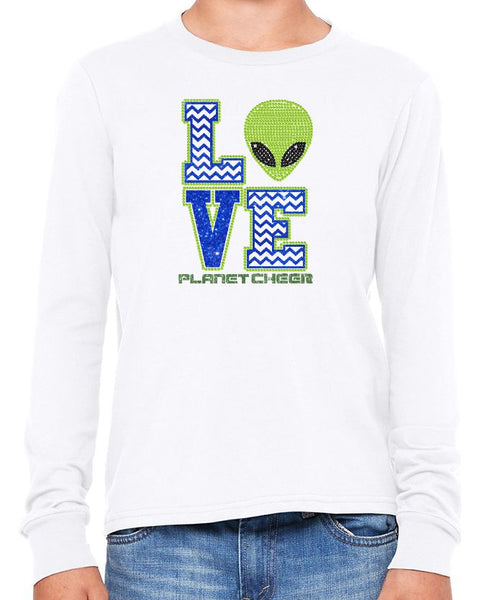 Planet Cheer Youth Love Long-Sleeve T-Shirt - Monograms by K & K