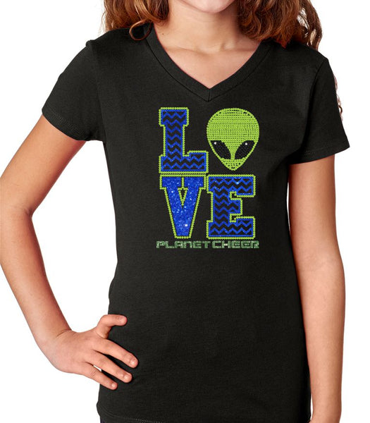 Planet Cheer Youth Love Youth V-Neck Shirt - Monograms by K & K