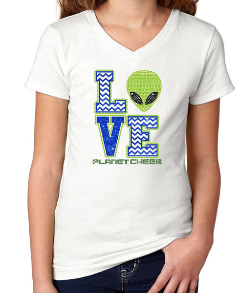 Planet Cheer Youth Love Youth V-Neck Shirt - Monograms by K & K
