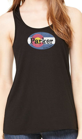 Parker, Colorado Flag Tank Top - Monograms by K & K