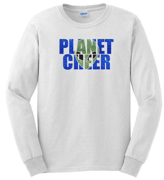 Planet Cheer Long-Sleeve T-Shirt Adult Alien Head - Monograms by K & K