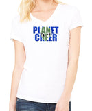 Planet Cheer Ladies' Alien Head Short-Sleeve V-Neck - Monograms by K & K