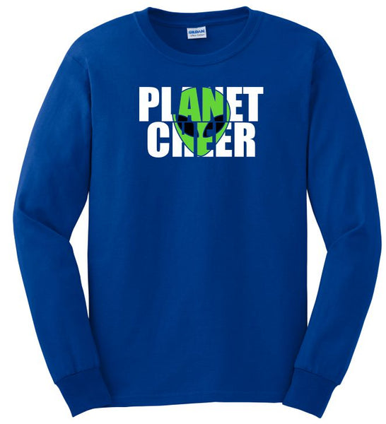 Planet Cheer Long-Sleeve T-Shirt Adult Alien Head - Monograms by K & K
