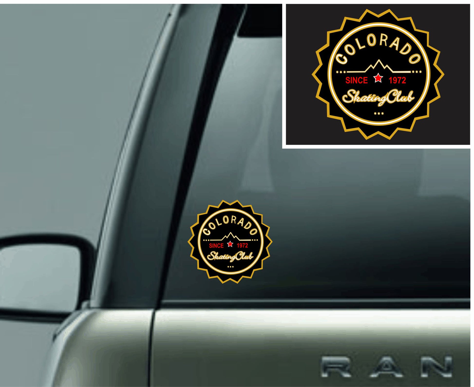 Colorado Skating Club Round Logo Car Decal - Monograms by K & K