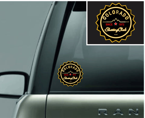 Colorado Skating Club Round Logo Car Decal - Monograms by K & K