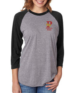 Ponderosa Theatre Tri-Blend 3/4-Sleeve T-Shirt - Monograms by K & K