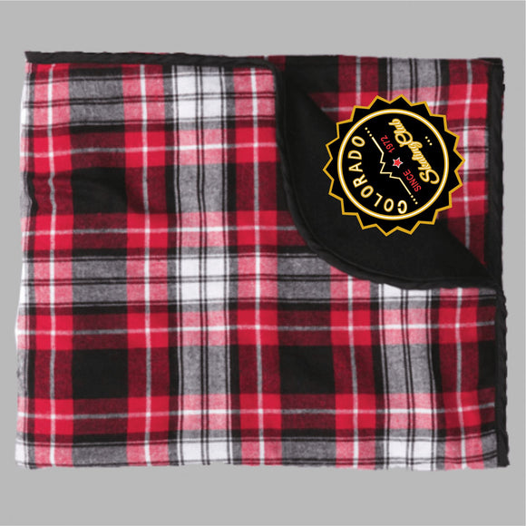 Colorado Skating Club Flannel Blanket - Monograms by K & K