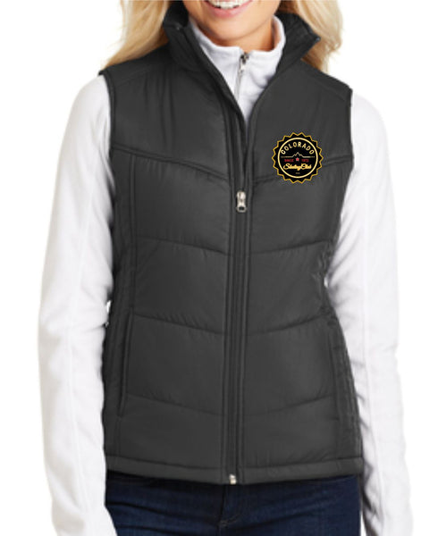 Colorado Skating Club Ladies Puffy Vest - Monograms by K & K