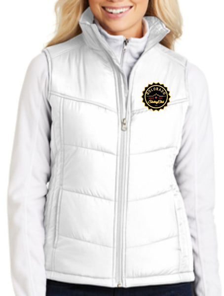 Colorado Skating Club Ladies Puffy Vest - Monograms by K & K