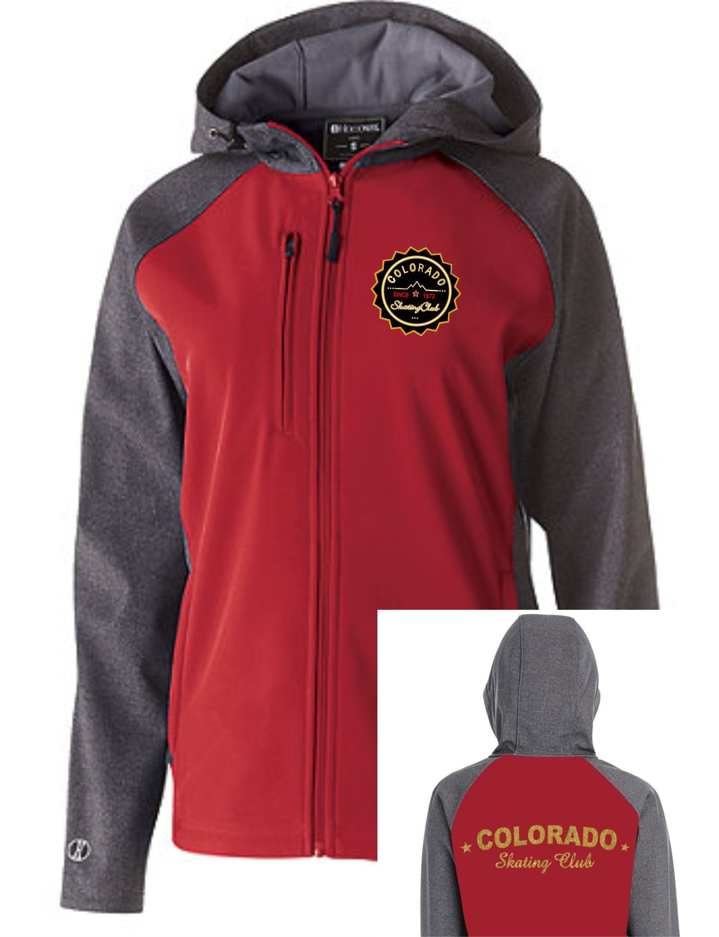 Colorado Skating Club Ladies Soft Shell Jacket - Monograms by K & K