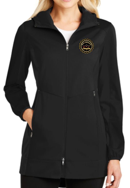 Colorado Skating Club Ladies Active Hooded Soft Shell Jacket - Monograms by K & K